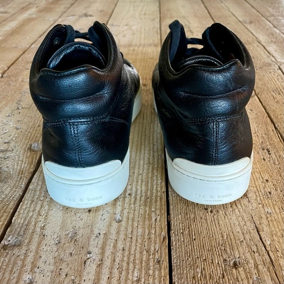 Rag & Bone Women’s Kent Leather High Top Sneakers Black EU Size 38.5 US Size 8.5 - Picture 10 of 14
